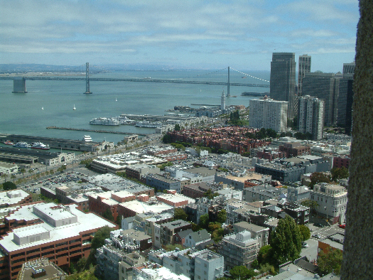 Ferry Building in front of Bay Bridge